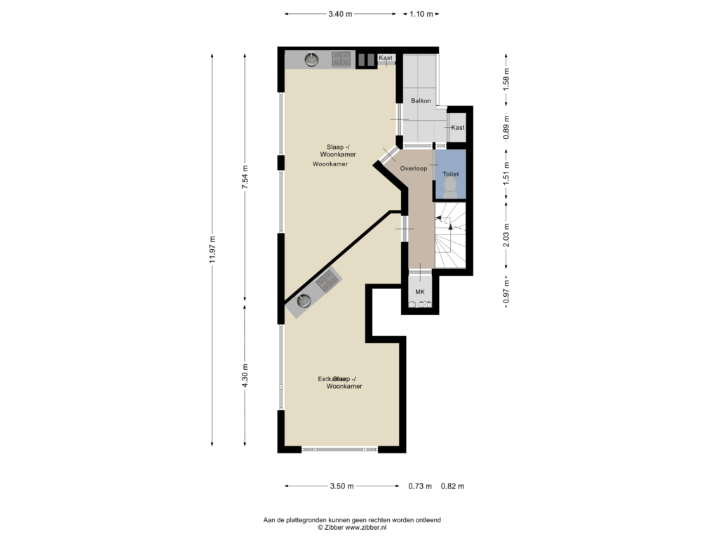 View floorplan of Eerste Verdieping of E. Thomassen à Thuessinklaan 37-A