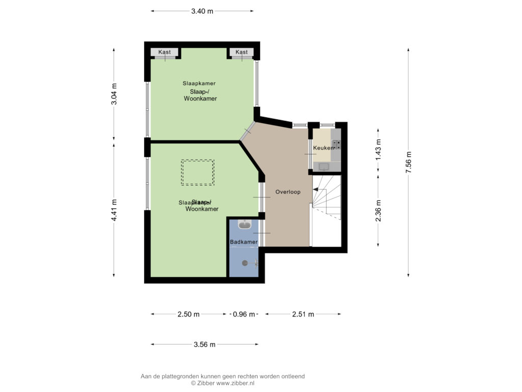 View floorplan of Tweede Verdieping of E. Thomassen à Thuessinklaan 37-A