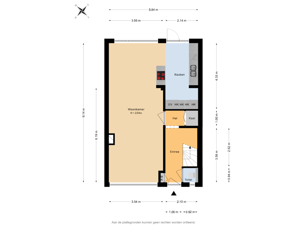 Bekijk plattegrond van Begane grond van Wassenaarstraat 10