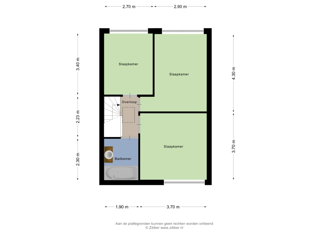 View floorplan of Eerste Verdieping of Gruytersstraat 9