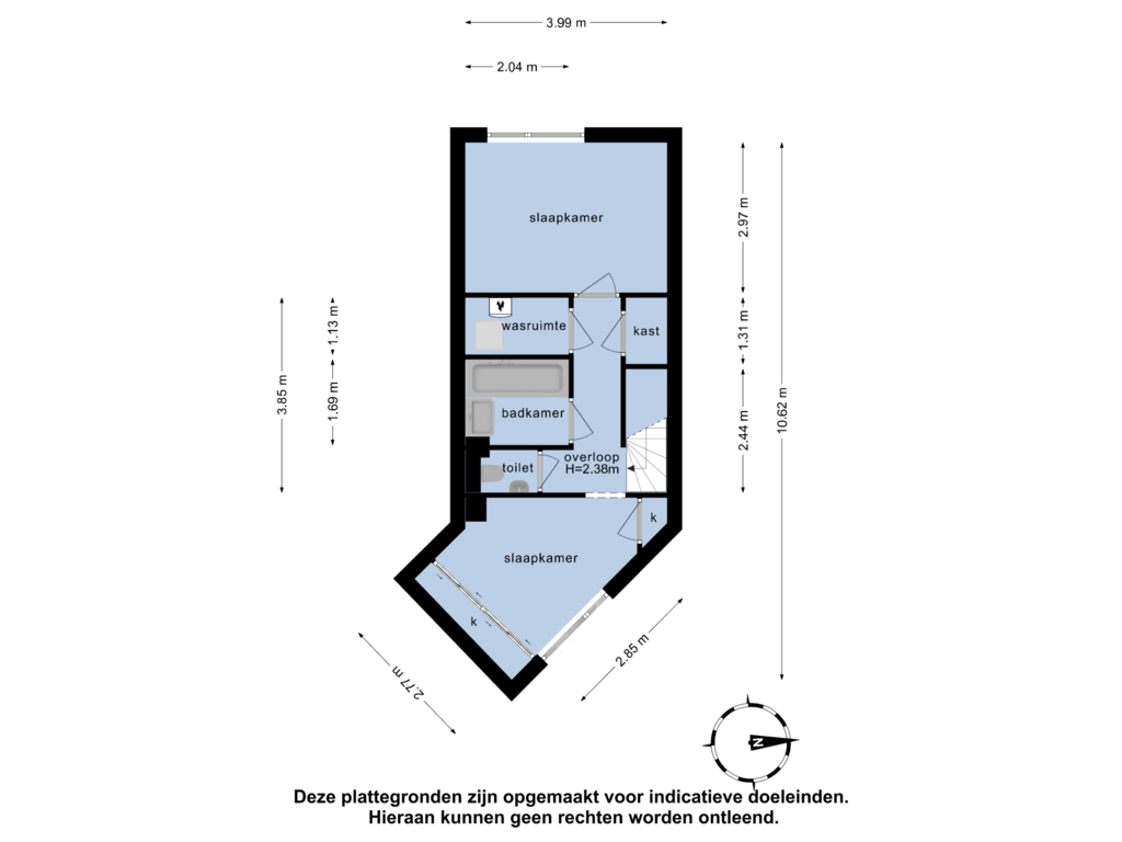 View floorplan of 1e verdieping of Theodorus Majofskistraat 122