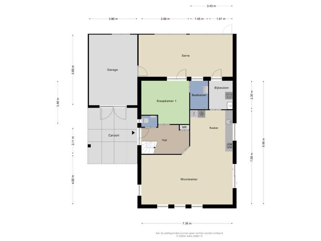 Bekijk plattegrond van Begane grond van De Linden 35