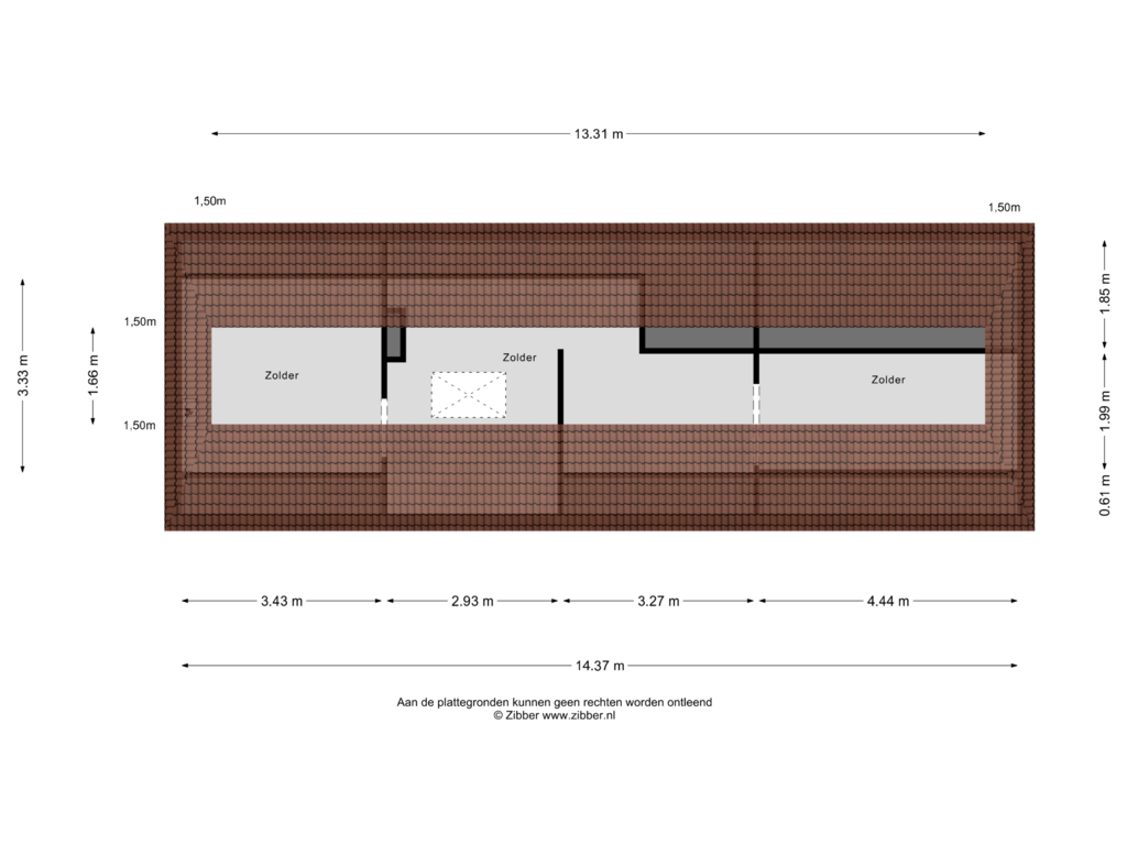 Bekijk plattegrond van Zolder van Veenhof 2237