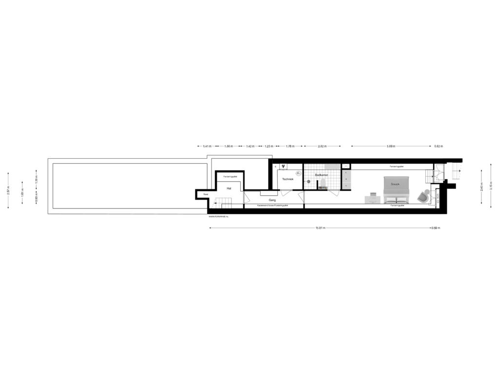 Bekijk plattegrond van SOUTERRAIN van Herengracht 176