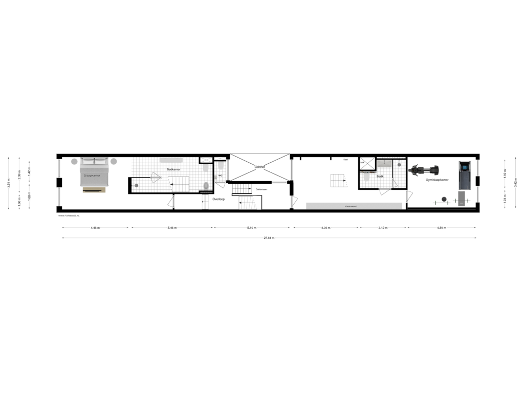 Bekijk plattegrond van 2e VERDIEPING van Herengracht 176