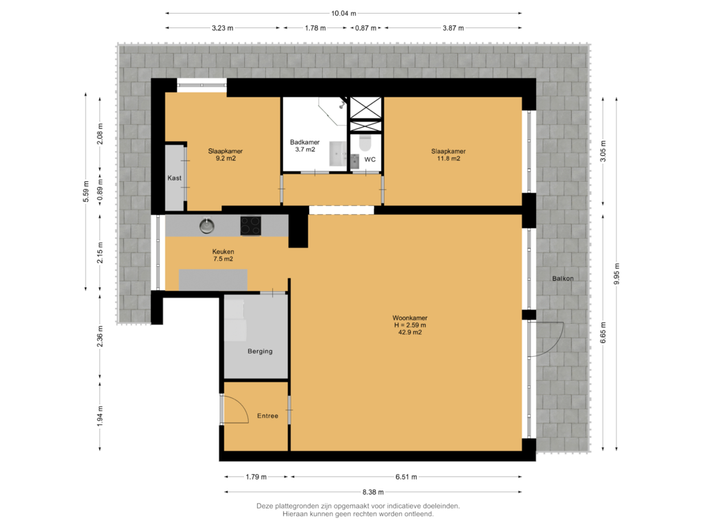 Bekijk plattegrond van Appartement van Croesinckplein 140