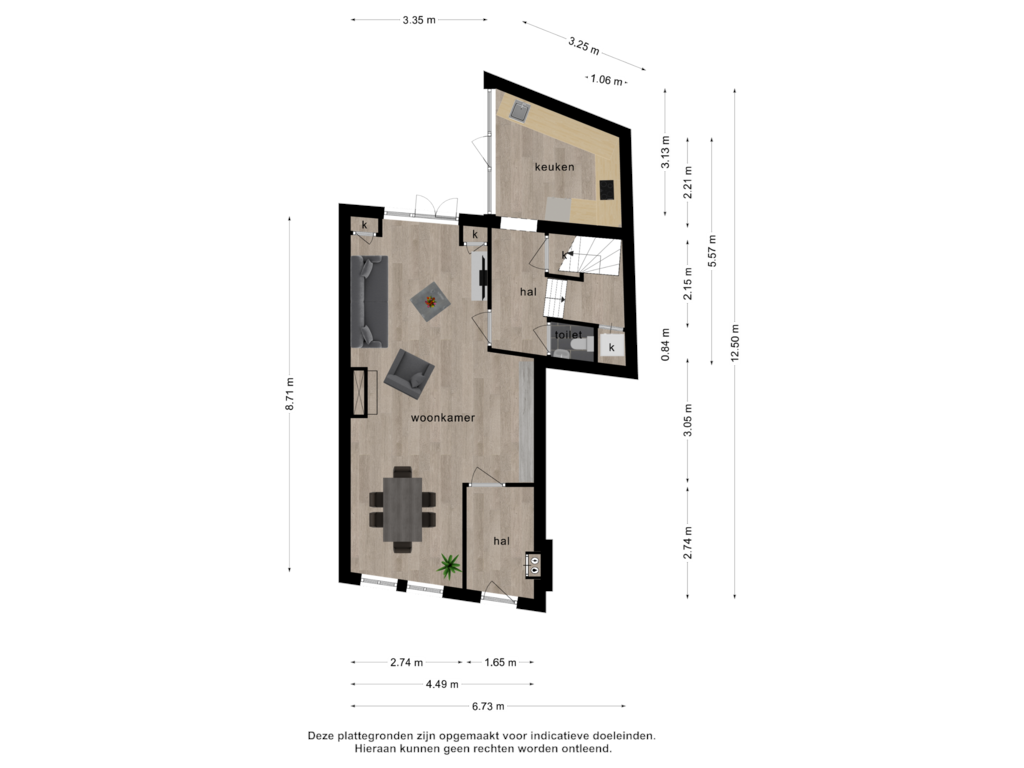 Bekijk plattegrond van Begane grond van Spanjaardstraat 64