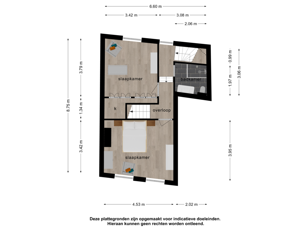 Bekijk plattegrond van 1e verdieping van Spanjaardstraat 64