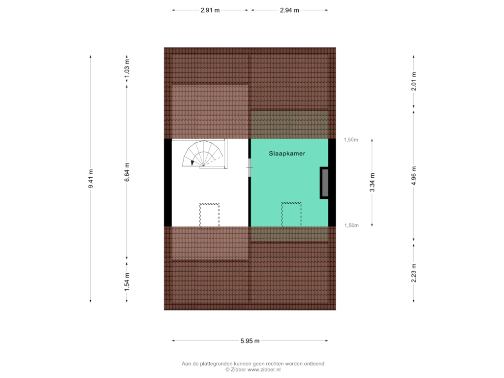 View floorplan of Tweede verieping of Kromstraat 61