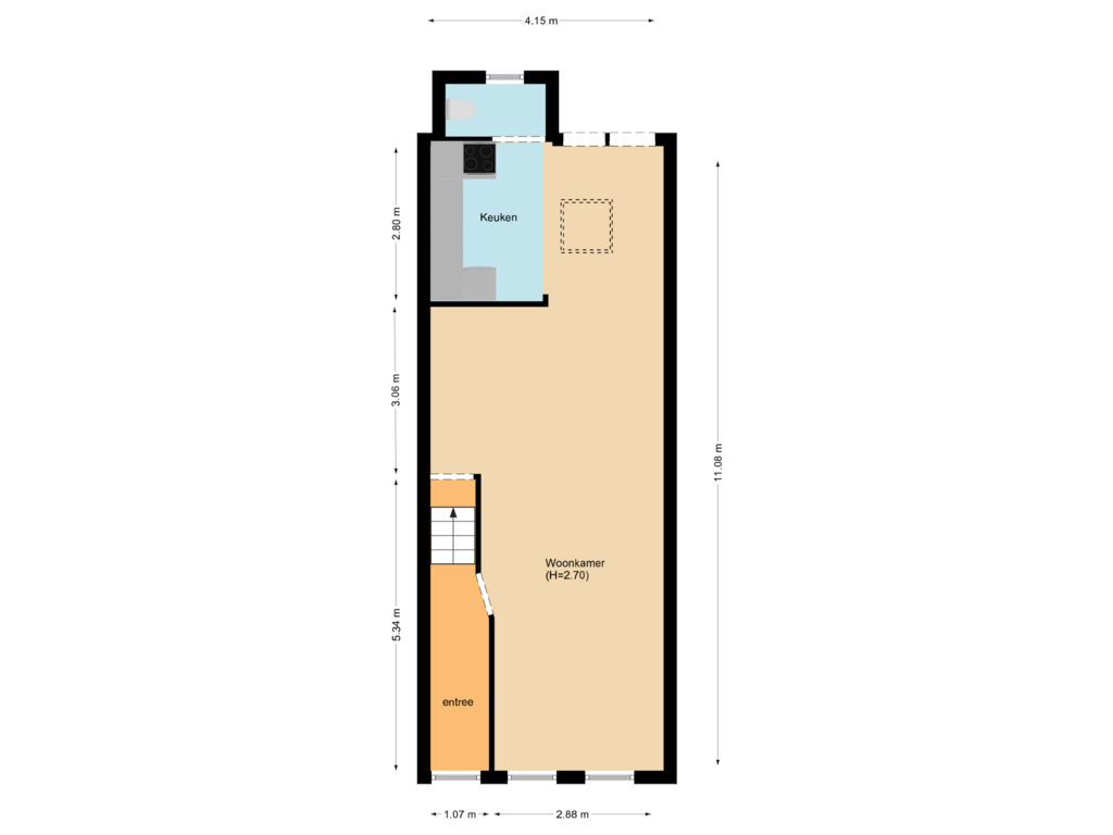 Bekijk plattegrond van First floor van Italiaanse Zeedijk 46