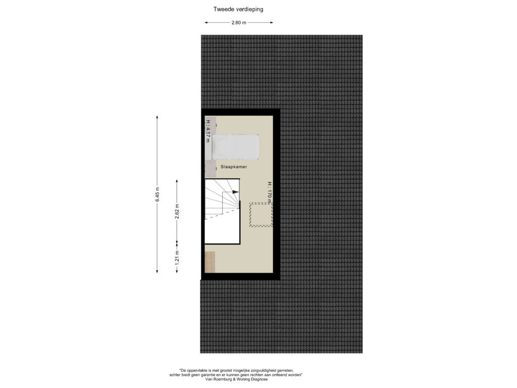 View floorplan of Tweede verdieping of 't Nopeind 12-A