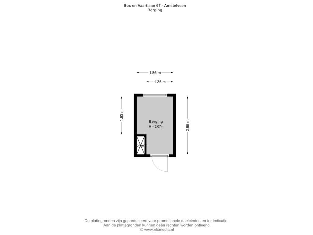 View floorplan of Berging of Bos en Vaartlaan 67