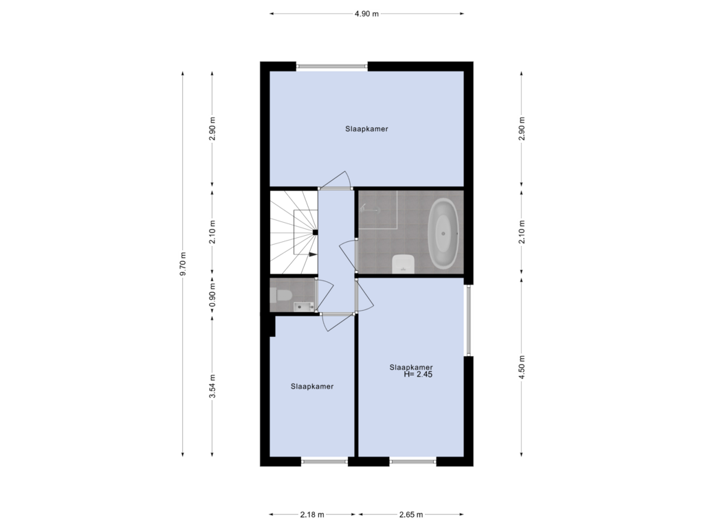 View floorplan of Eerste etage of Pioen 26