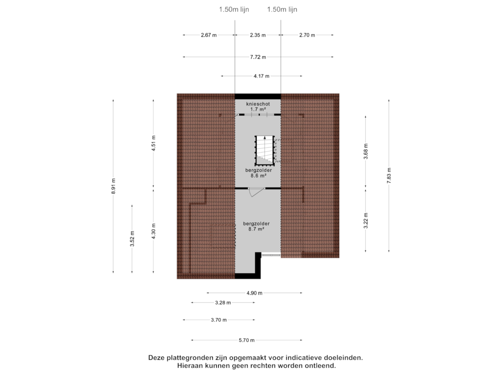 View floorplan of 2e verdieping of Kerkweg 70