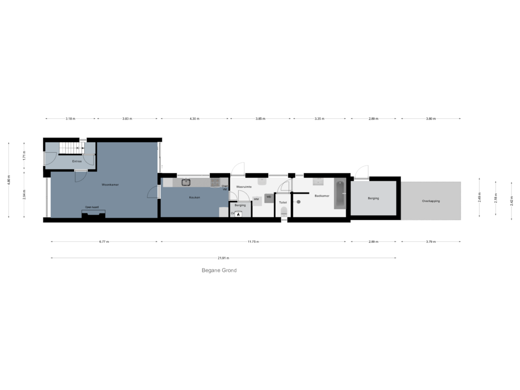 View floorplan of Begane Grond of Rozenstraat 15