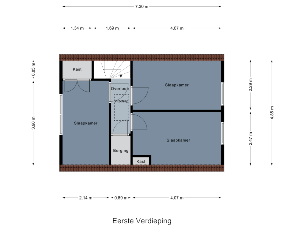 View floorplan of Eerste Verdieping of Rozenstraat 15