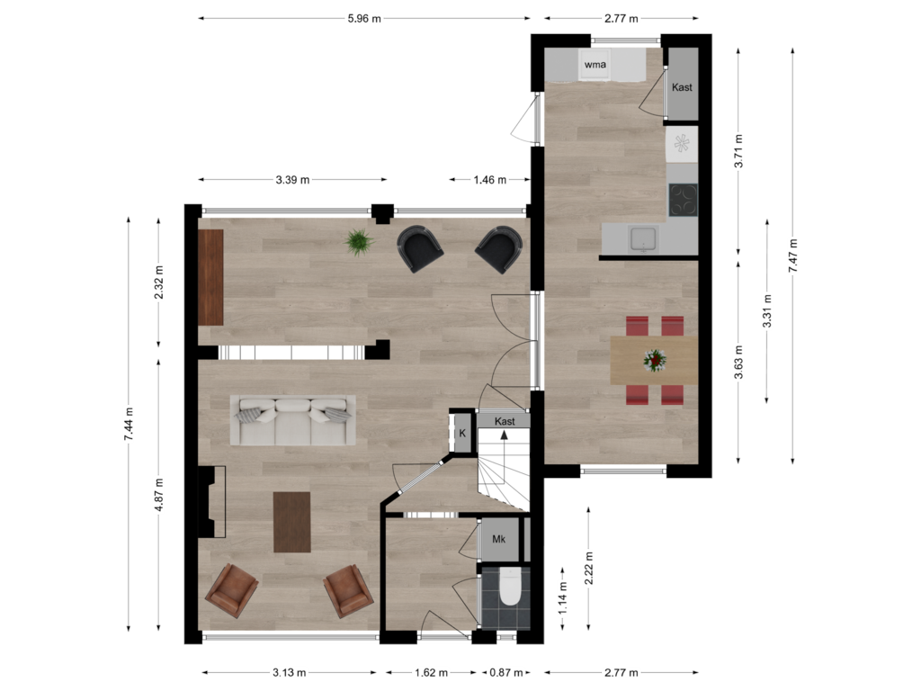 View floorplan of Begane grond of De Raadtweg 35