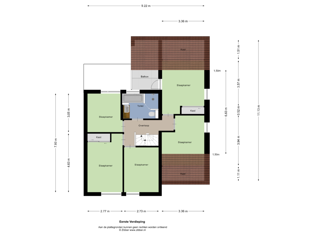 View floorplan of Eerste Verdieping of Zwaluwstraat 96