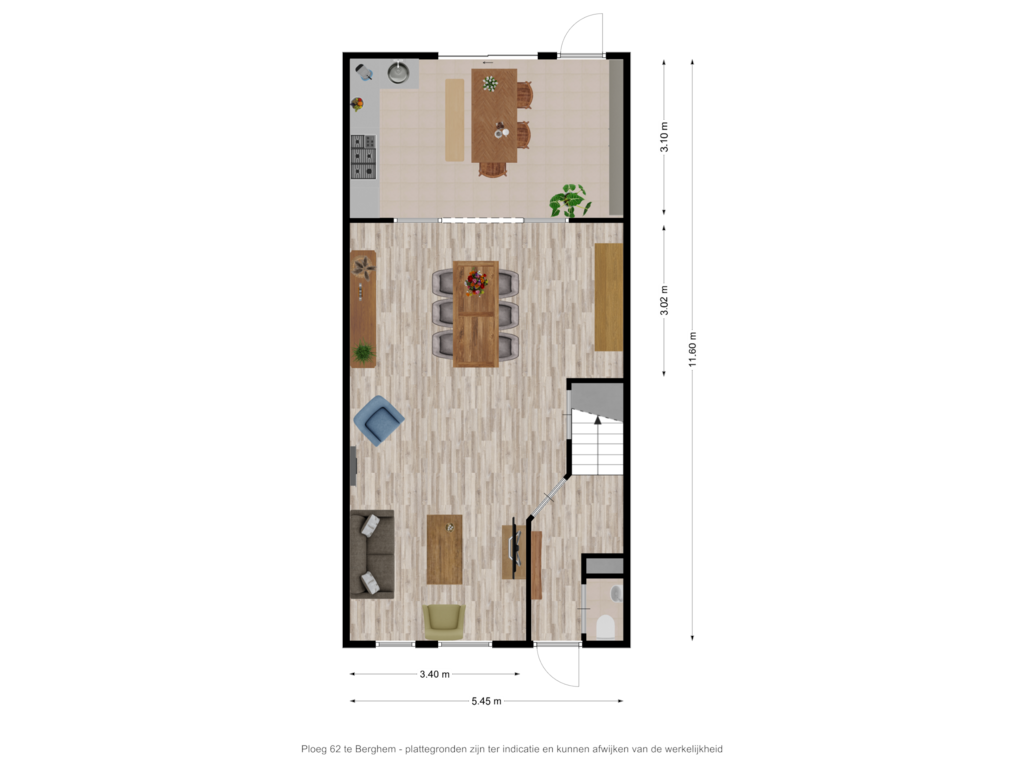 Bekijk plattegrond van Ploeg 62 te Berghem - begane grond van Ploeg 62