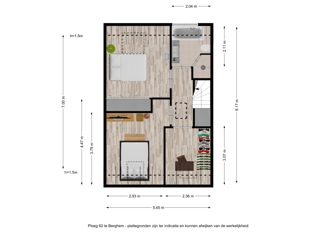 Bekijk plattegrond van Ploeg 62 te Berghem - eerste verdieping van Ploeg 62