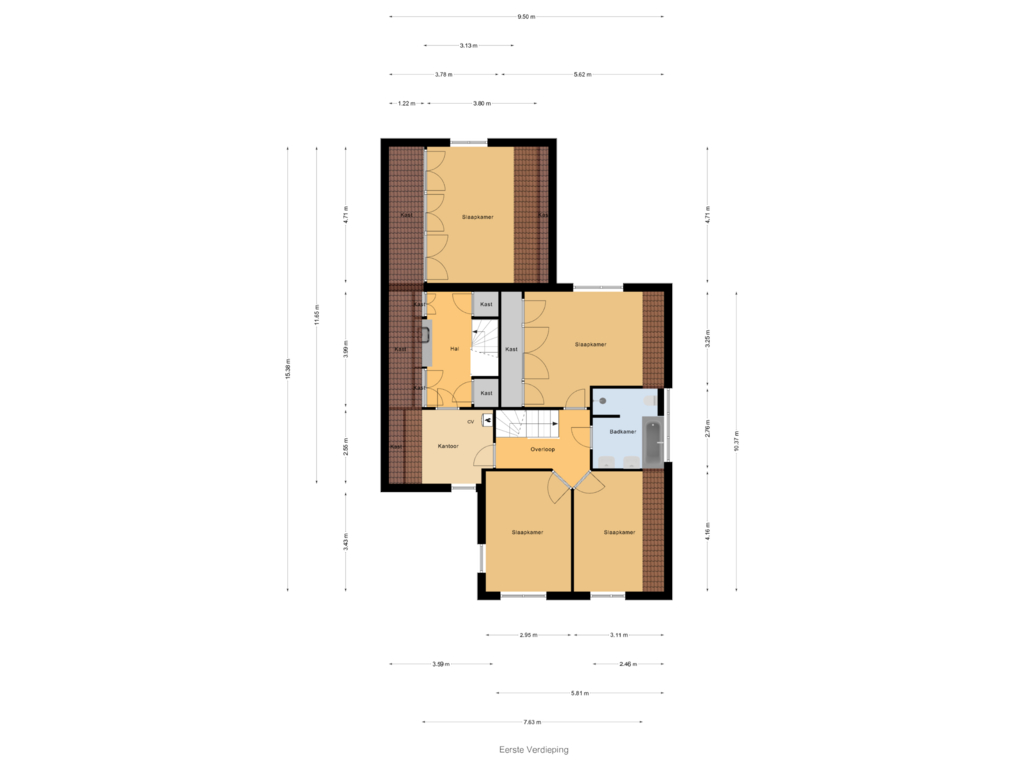 Bekijk plattegrond van Eerste Verdieping van Berkenlaan 2-A