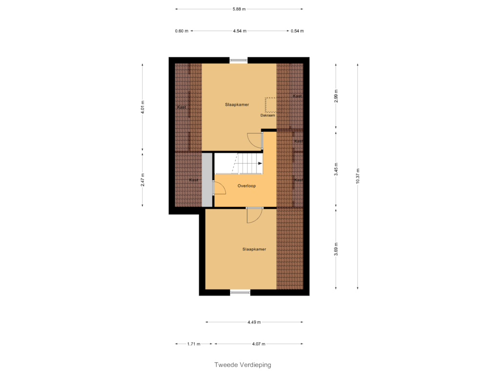 Bekijk plattegrond van Tweede Verdieping van Berkenlaan 2-A