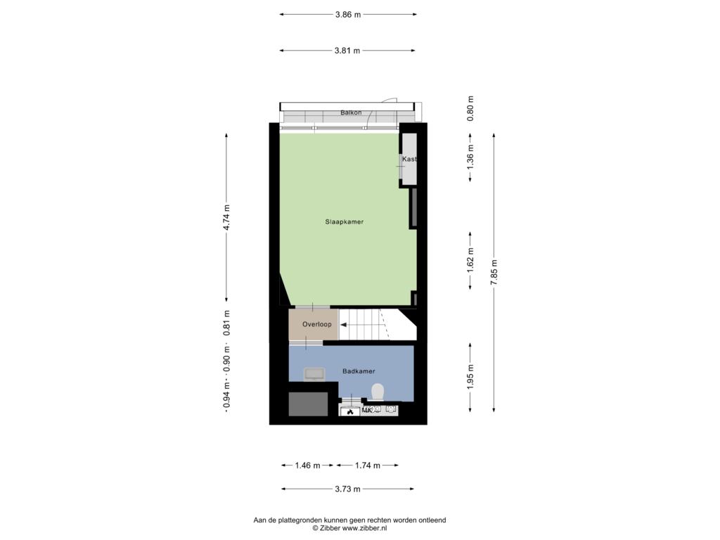 View floorplan of Tweede Verdieping of Nobelstraat 131-02