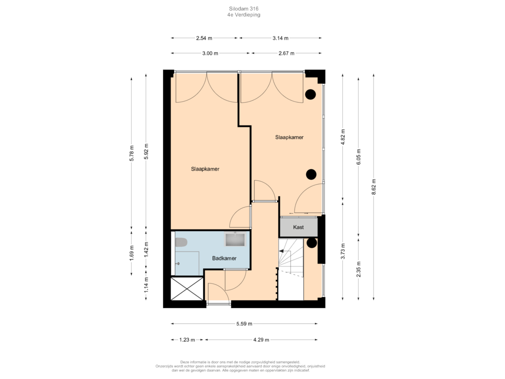 View floorplan of 4e Verdieping of Silodam 316