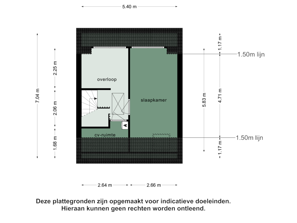 View floorplan of 2e verdieping of Slotermeer 23