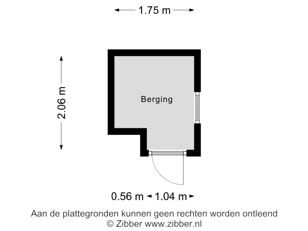 Bekijk plattegrond van Berging van Passeerdersstraat 61-A