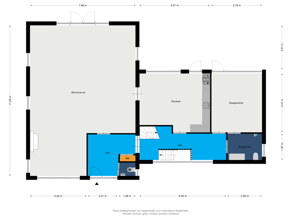 View floorplan of Begane grond of B.W. Hopperus Bumaweg 1