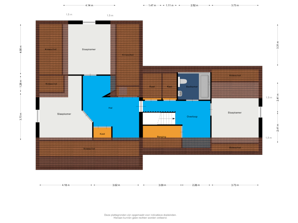 View floorplan of 1e verdieping of B.W. Hopperus Bumaweg 1