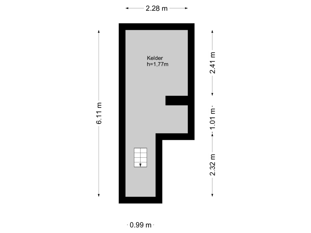 View floorplan of Kelder of Hoge Gouwe 115