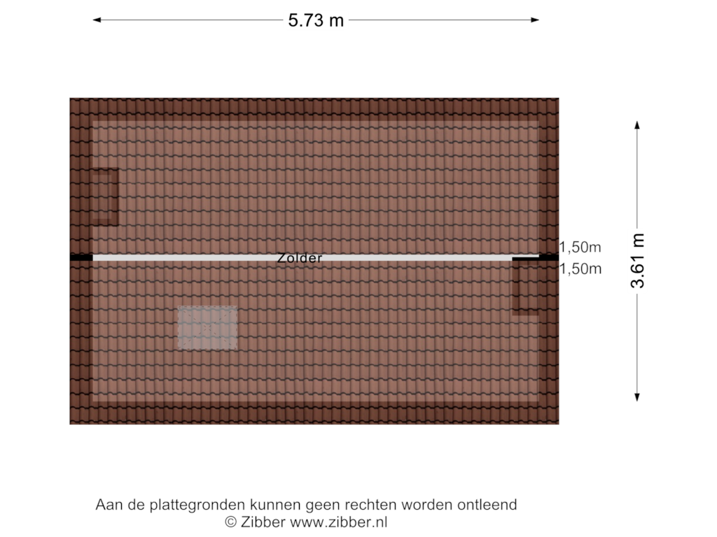 View floorplan of Zolder of Burgemeester Schoonheijtstraat 28