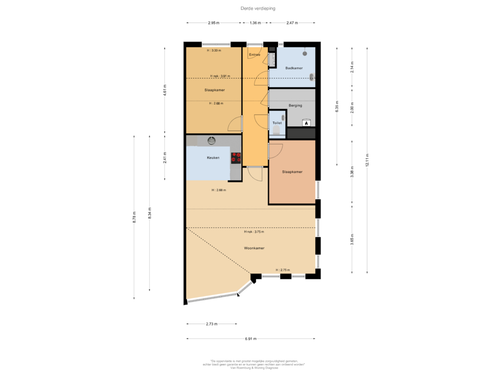 Bekijk plattegrond van Derde verdieping van Langstraat 130