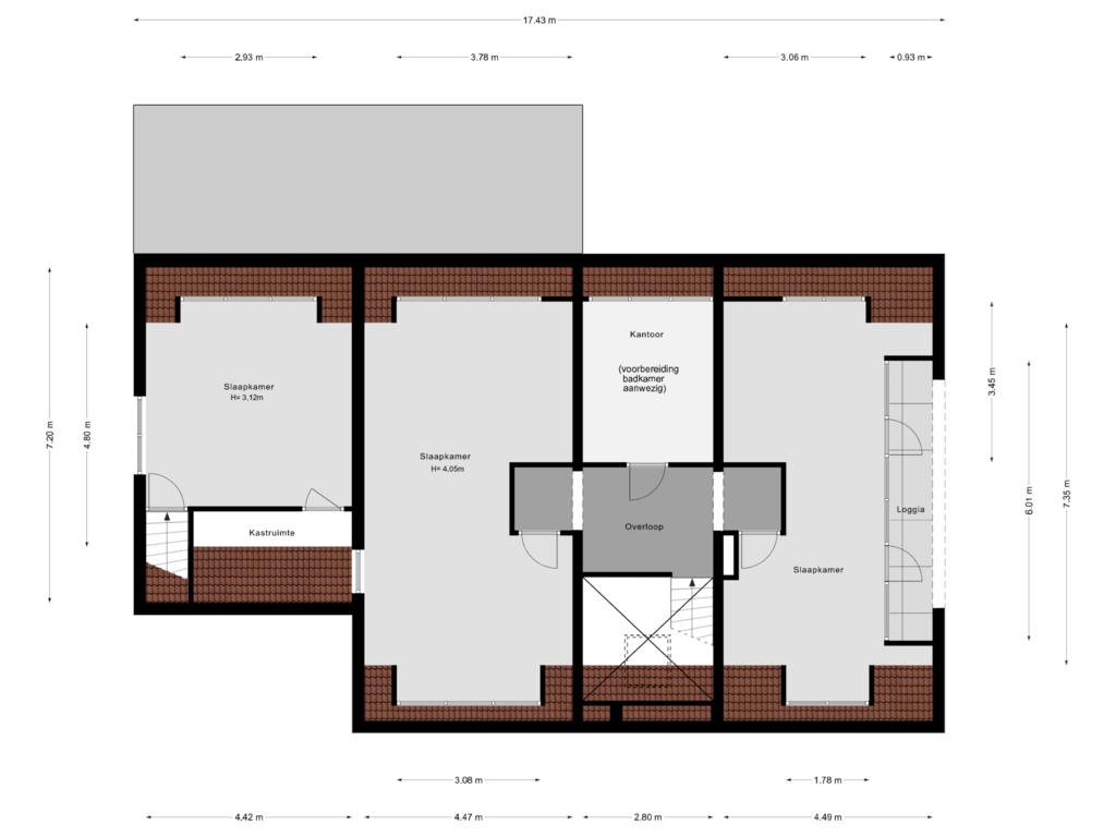 View floorplan of 1e Verdieping of Bergse Linker Rottekade 229