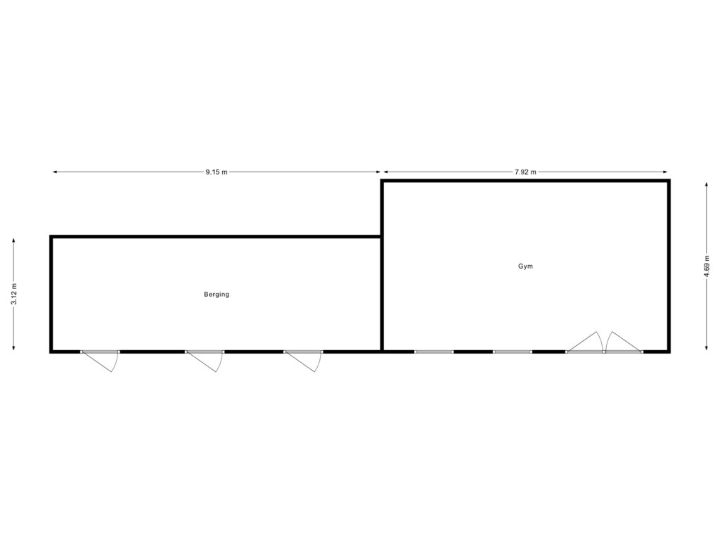 View floorplan of Berging of Bergse Linker Rottekade 229