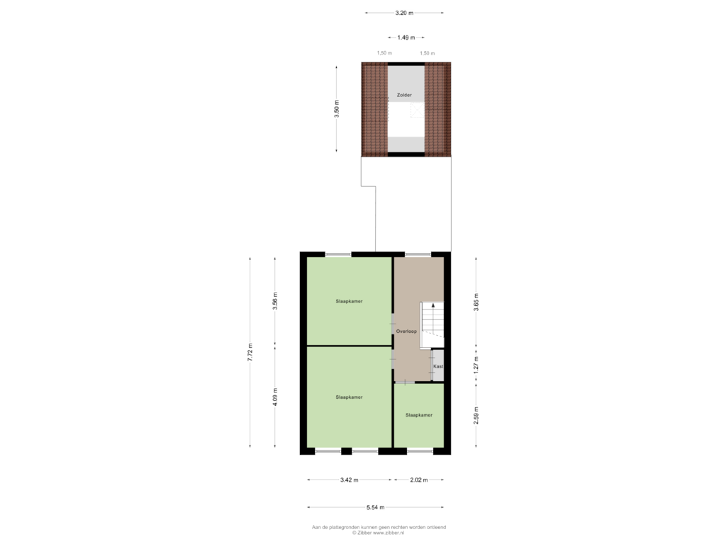 Bekijk plattegrond van Eerste verdieping van Plataanstraat 40