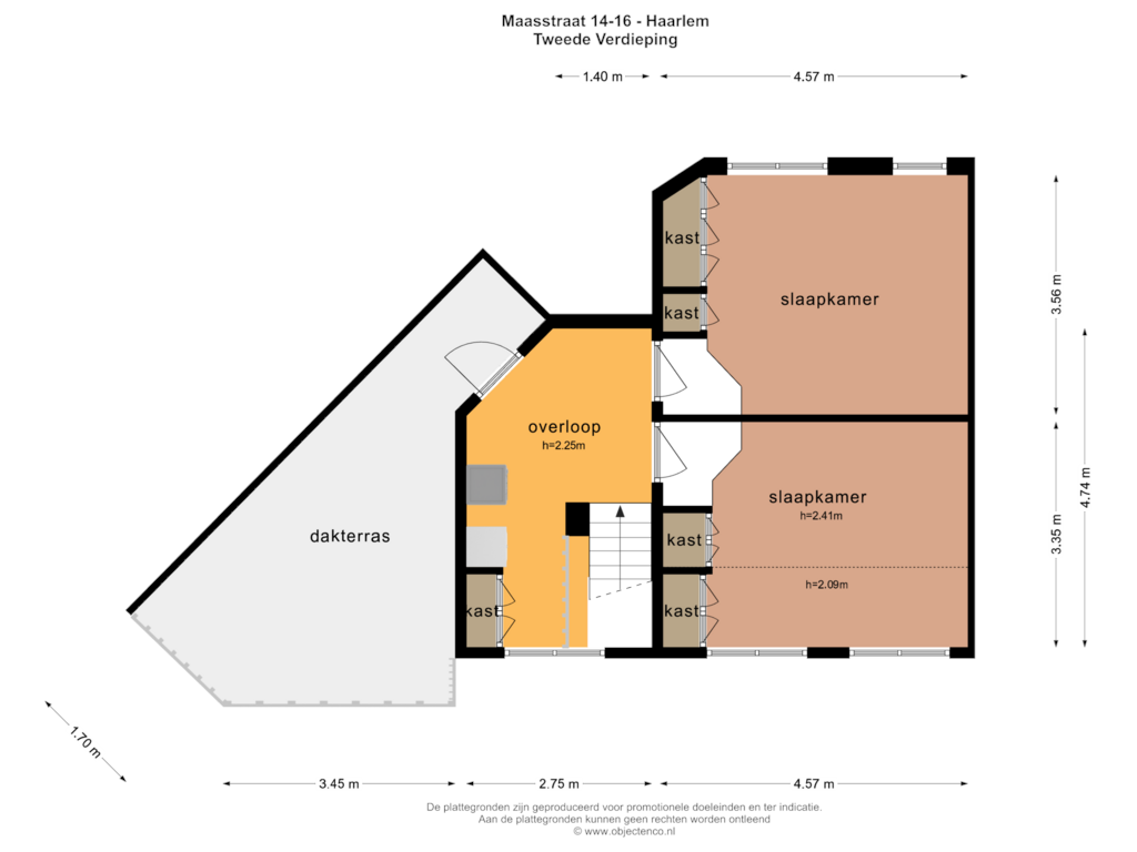 View floorplan of Tweede Verdieping of Maasstraat 16