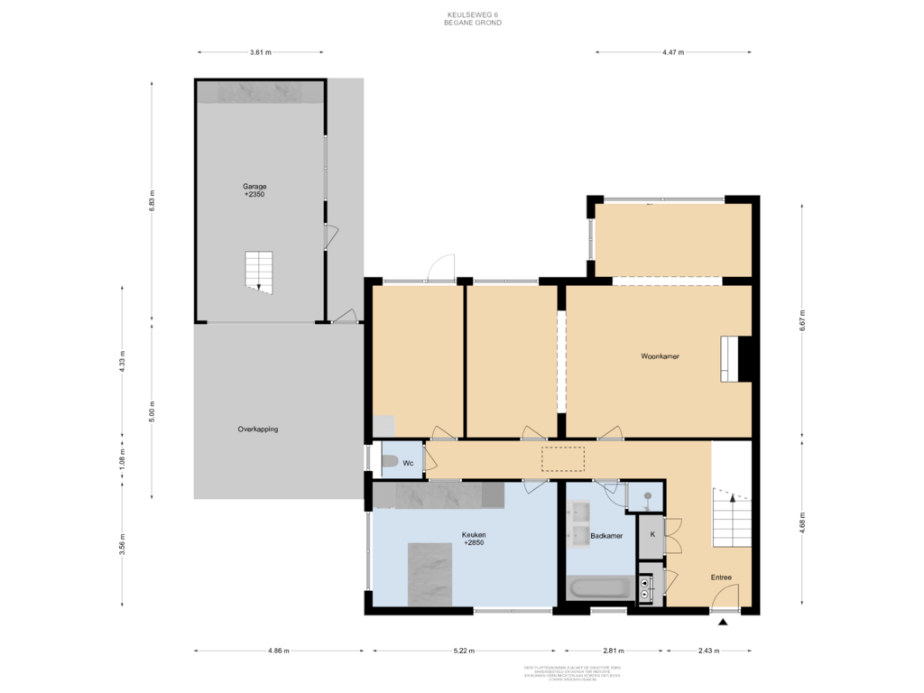 View floorplan of Begane Grond of Keulseweg 6