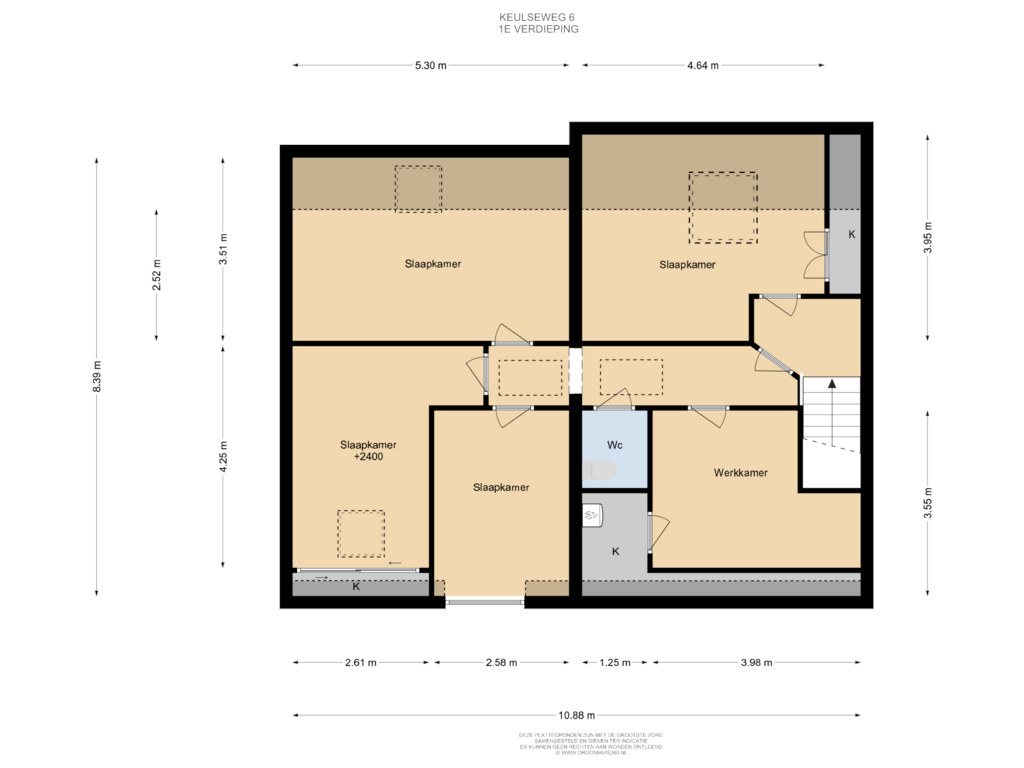 View floorplan of 1E Verdieping of Keulseweg 6