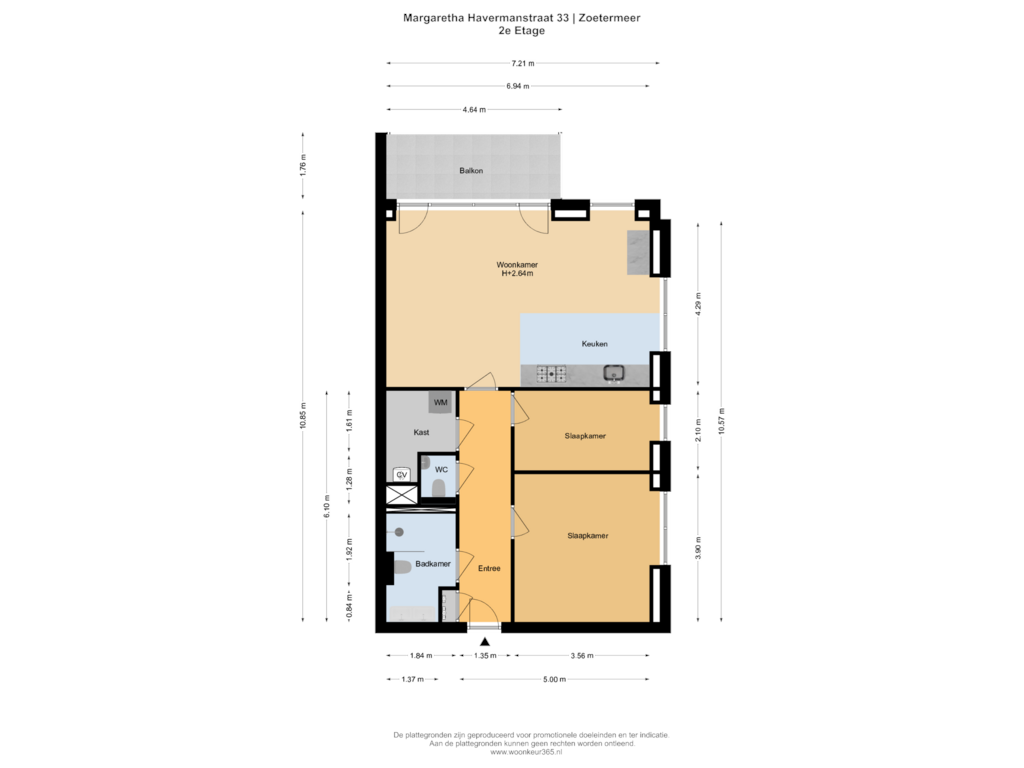 Bekijk plattegrond van 2e Etage van Margaretha Havermanstraat 33