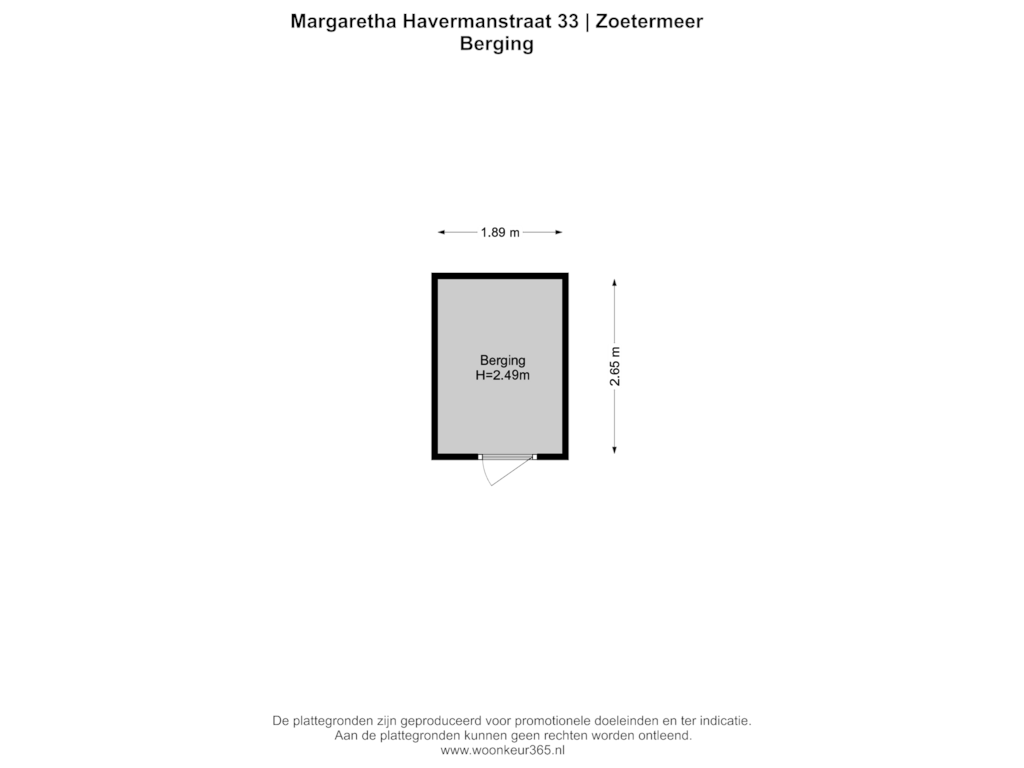 Bekijk plattegrond van Berging van Margaretha Havermanstraat 33