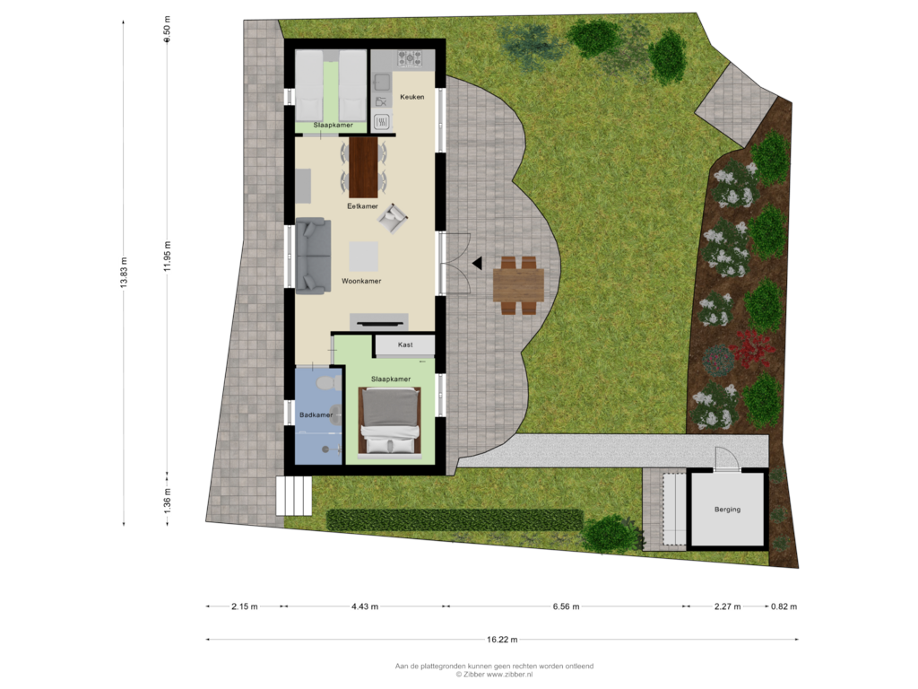 Bekijk plattegrond van Begane Grond _tuin van Immenweg 15-R232