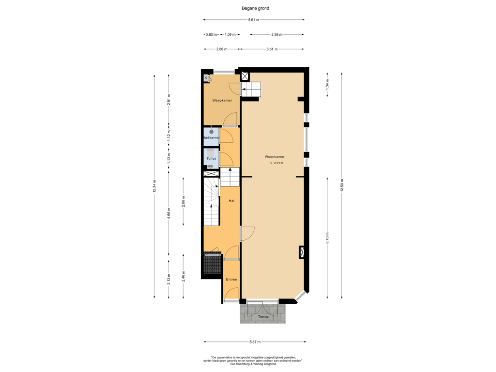 Bekijk plattegrond van Begane grond van Emmastraat 8-H