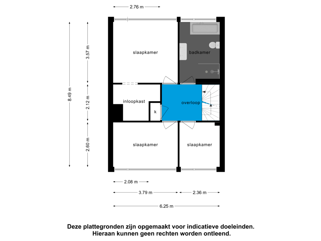 Bekijk plattegrond van 1e verdieping van Duurstedestraat 116