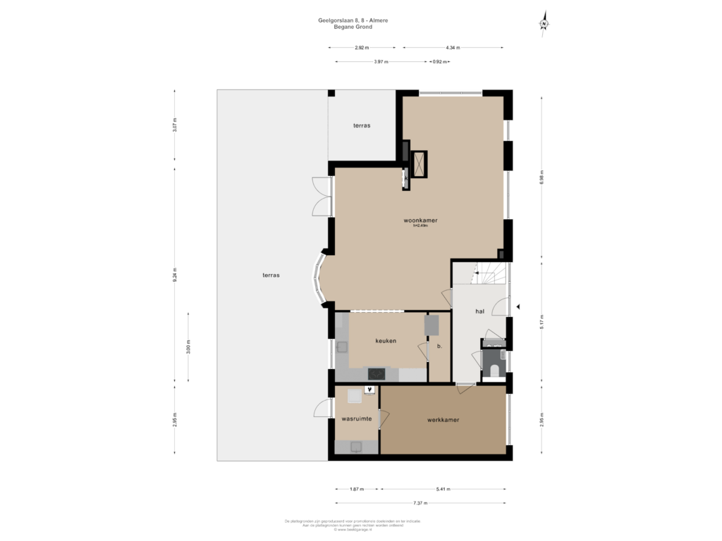 Bekijk plattegrond van Begane Grond van Geelgorslaan 8