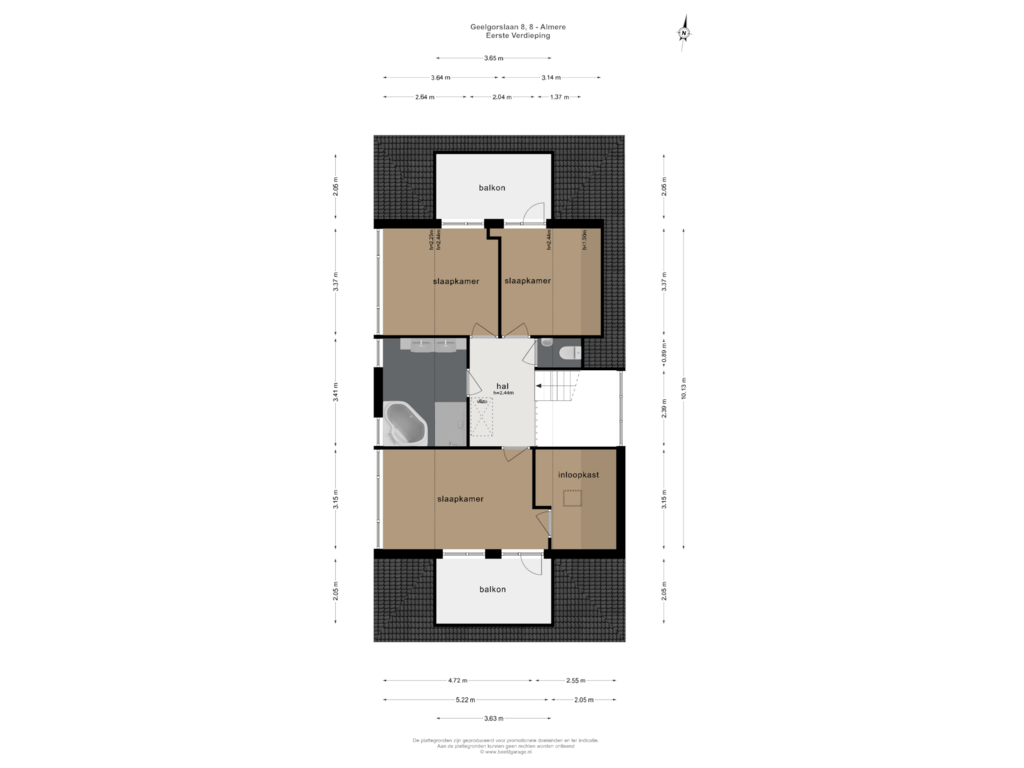 Bekijk plattegrond van Eerste Verdieping van Geelgorslaan 8