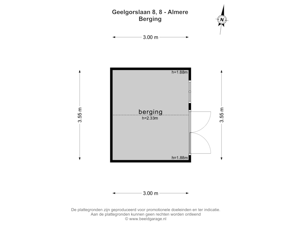 Bekijk plattegrond van Berging van Geelgorslaan 8