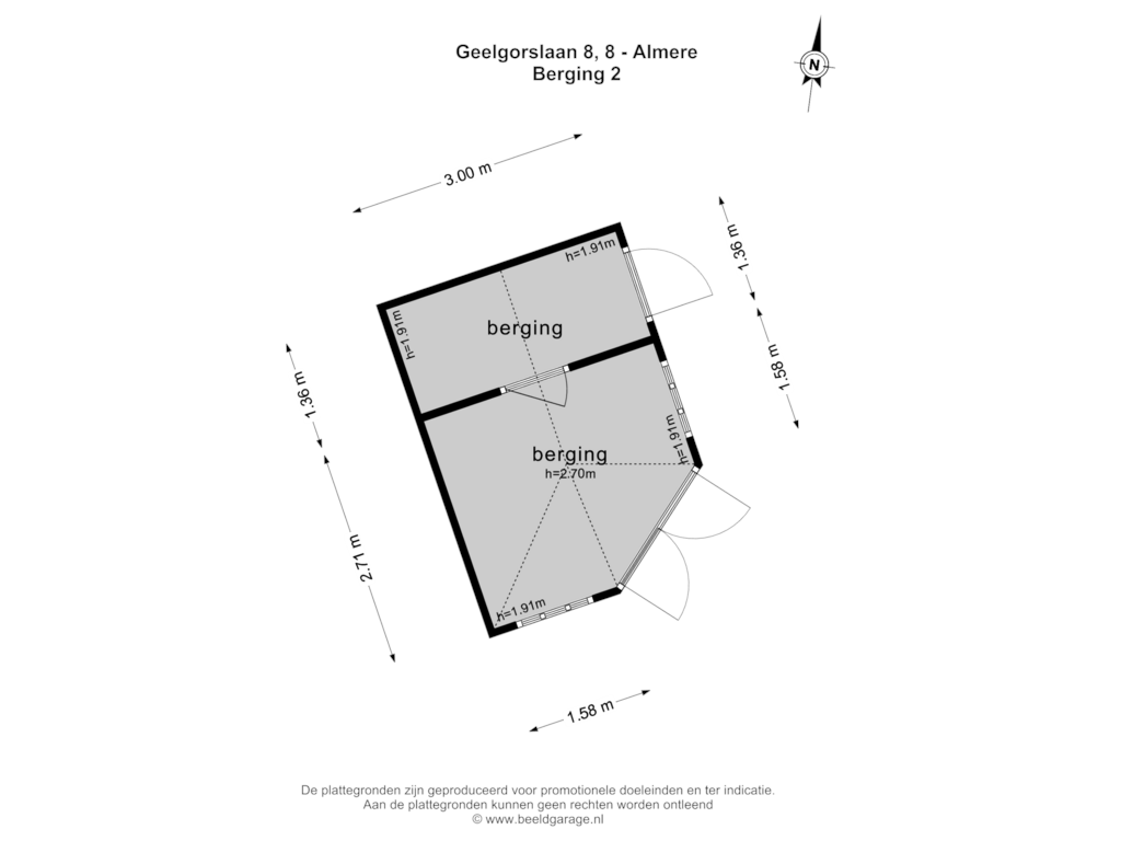 Bekijk plattegrond van Berging 2 van Geelgorslaan 8